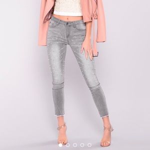 Fashion Nova Jeans- Love drunk pearl skinny jeans